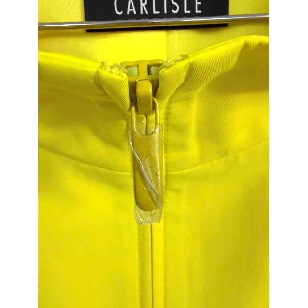 Carlisle Yellow Zip Front Jacket Size 14 Structured Career Blazer - Picture 7 of 9